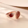 QVI3デザイナーラグジュアリージュエリーBVLGER B-HOME BAND RINGS S925 RED OPEN SENER SENESIBLE HOME FASION STERLING SILVER RING