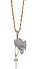 Gebedshand met kruishanger ketting Iced Out volledige zirkoon ketting hiphop gouden ketting voor mannen sieraden7584423