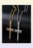 hiphop nagel kruis diamanten hanger kettingen voor mannen luxe kristallen hangers koperen zirkonen 18k goud geplatineerd liefhebbers ketting8450228