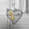 Decorative Flowers Hanging Planters Heart Shape Flower Pots Wire Wreath Wall Plants Holder Basket With Hook For Decor