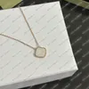 Designer Jewelry Four Leaf Clover Necklace Women 18k Rose Gold Pearl Agate Necklaces Pendants Wedding Jewelry Girl Vintage Fashion Mammy Gift(Original Box Needs Buy)