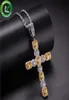 Buzlu zincirler hip hop takı tasarımcısı kolye tarzı cazibeler cross counder lüks lüks mikro asfalt cz elmas dj rapçi düğün3073766