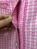 Self- Po/rtrait -2024 Pink Barbie Pink Fragrant Pattern Knitted Dress Short Skirt