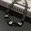 Pendentif Colliers Mode Clear Zircon Noir Collier pour femmes Accessoires Y2K Corée Anniversaire Cadeau Bijoux En Gros Charm Chocker 2024