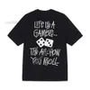 Designer Summer SS T -shirts Tops Letters Lettering Korte mouwen Dobbelstenen Dobbelstenen Gedrukte T -shirts Ronde nek Pullover paren T -shirt Katoen High Street 8 Ball High Street Shirt ZDC ZDC