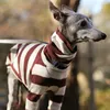 Vêtements à rayures pour chiens pour lévriers Veste whippet manteau de veste chaude à deux pattes Salopes d'étirement à col roulé