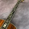 Изготовленная на заказ дредноут D, 41-дюймовая акустическая гитара с накладкой из черного дерева из черного дерева KOA, инкрустация ушками