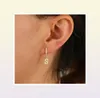 1 Piece Gold Silver Color Clear Cz 26 Initial Charm Circle Dangle Drop Earring Name Letter Alphabet Earrings for Women Girls6239559