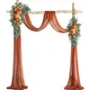 Yan Kit de drapé rustique orange brûlé avec fleurs pour arc de mariage, décoration florale pour cérémonie de mariage, réception, toile de fond, 240106