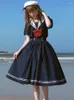 Kleidung Sets Japanische Kawai Lolita Kleid Sommer Frauen Sailor Kragen Rüschen Kurzarm Kleider Mädchen Student Adrette Stil Süße