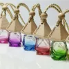 wholesale price new design diamond shape colored car perfume hanging glass bottle car perfume bottles empty glass