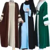 Vêtements ethniques Deux pièces Ensemble pour femmes Cardigan avec gilet intérieur Robe Dubaï Open Front Abaya Kaftan Robe Musulmane Islamique Robes
