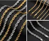 TlSCO simple Collar Necklace Stainless Steel Fried Dough Twists 5mm Folded Neckchain men