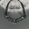 Pendentif Colliers Mode Clear Zircon Noir Collier pour femmes Accessoires Y2K Corée Anniversaire Cadeau Bijoux En Gros Charm Chocker 2024