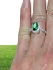 Big Promotion 3CT Real 925 Silver Ring Element Diamond Emerald Gemstone Rings for Women hela bröllopsengagemangsmycken 7639180