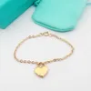 T Classico braccialetto a cuore in oro 18 carati con lettera triangolo braccialetto gioielli unisex regalo di San Valentino gioielli regalo di Natale