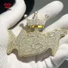 2024 Iced Out Hip Hop Custom Letter Diamond Moissanite Gold Pendant för män