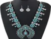 Ensembles de bijoux bohème pour femmes Vintage perles africaines ensemble de bijoux Turquoise pièce déclaration collier boucles d'oreilles ensemble bijoux de mode4155531