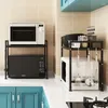 キッチンストレージフックマルチレイヤーカウンタートップマルチファンクションオーブンラックライス炊飯器格納式電子レンジ
