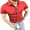 Camisas casuales para hombres camisa para hombres transpirables ajustes de ajuste delgado con cuello giratorio diseño de un solo pecho