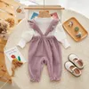 Kledingsets Lente Herfst Koreaanse 2024 Baby Meisjes 2 STUKS Leuke Mode Recreatieve Elastische Taille Strik Sling Baby Broek Zachte geboren Meisje Shirt