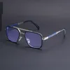 Partagas Fashion Luxury Brand famoso tonalità occhiali da sole montatura quadrata in metallo doppio ponte protezione UV400 occhiali da sole per uomo