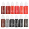 6PCS 15 ml brwi/wargi Tatuaż Pigment Pigmment Zestaw Mikroblading Półprzepustowy CT CT Makeup