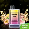 Cristal Vape 6000Puffs Bar Vapes Descartáveis Pure Tasete 6K Puffs Vapers 12ml 2% 5% Força Vape Juice Cigarro Eletrônico