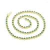 Correntes 2024 geométrica verde redonda zircônia cúbica colares para mulheres com 3 cores de pedras moda jóias festa clássica