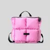 Fashion Puffer Backpacks for Women Designer Plaid Padded Back Packs Nylon Down Cotton Large Travel Bag Girls Y2K Solid Color Bags