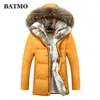 BATMO arrivée hiver col de fourrure de lapin 80% duvet de canard blanc vestes à capuche mensize S-5XL 240106
