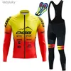 Cycling Jersey Sets Long Cycling Jersey Riding Bicycle Suits Pants Breathable Yellow Orange 2023L240108