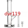 Crystal Base 12 Inches Glass Water Pipe Ice Rack Tobacco Pipe 7mm Thick Wholesale Hookah Smoking Pipe Straight Tube Glass Water