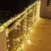 1 paquet de 100 guirlandes lumineuses LED, batterie rechargeable, lumières de jardin imperméables extérieures, adaptées aux guirlandes lumineuses décoratives extérieures de fête de porche de cour de jardin