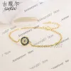 Designer Jewerlry 2023 Armband Gold Rose Silver S925 Sterling Silver Sparking AAA CZ EVIL EYE Link Chain 18K Gold Girl Women Turkish Jewelry Pave Armband