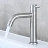 Rubinetti per lavandino del bagno Rubinetto singolo per lavabo freddo Rubinetto per montaggio su ponte in acciaio inossidabile Rubinetto per acqua ad apertura rapida con tubo flessibile 4 scelte