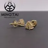 Желто -золотое сердечное солистор с разрезом сердца 14K 18K Серьги с бриллиантами закручивают свадебные серьги, украшения