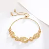 Link Bracelets XP Jewelry -- ( Adjustable ) Fashion Hollow Flower Shaped Draw Chian Bracelet For Women Gold Plated 18 K