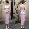 Lässige Kleider Sexy Roter langer Cheongsam Traditioneller chinesischer Stil Damen Rückenfreies Kostümkleid Slim Qipao Vestido Größe S M L XL XXL XXXL