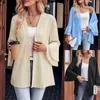 Women's Blouses Autumn And Winter Fashion Product Solid Color Casual Flare Sleeves Knitted Cardigan Top