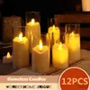 양초 1-12pc 아크릴 시뮬레이션 촛불 스윙 전자 양초 Led Flameless Light Wedding Romantic Candle Lamp Party Home Decoration