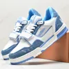 Reliëf nieuwe designer schoenen platte sneakers trainer vrijetijdsschoenen denim canvas leer wit groen rood blauw letter mode platform lage platform trainers EUR 36 45