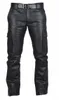 Spring Fashion Mens Rock Style Pu Leather Pants Faux Leather Slimfit Motorcykelbyxor 240108