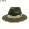 Bérets 2024 Style britannique feutre Jazz Fedora chapeaux hommes femmes à large bord Gentleman formel Panama casquette fête Trilby robe chapeau
