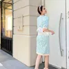 Basic & Casual Dresses designer 23 Spring/Summer New Double F Color Contrast Jacquard Knitted Set Skirt Versatile and Slim Fit W4EI