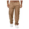 Calças de carga masculinas verão calças de trabalho estiramento cintura solta multi bolso casual esportes ao ar livre vestindo 240108