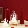 Velas de velas criativas para casamentos de casamentos casas decorativa peça central de velas vermelhas longas decoração de casa de casla de velas