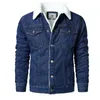 Vestes pour hommes 2024 Hommes Light Blue Denim Slim Manteaux Casual Mâle Haute Qualité Coton Plus Épais Hiver Jean Chaud