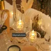 クリスタルパターン電子キャンドルライト、LED電子シミュレーションフレームレスキャンドルライトバースデー、結婚式、パーティー、休日、屋内クリエイティブシーンの装飾ライト。