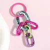 Porte-clés coloré acrylique en plastique lien chaîne porte-clés créatif à la main clé RFor femmes hommes sac à main accessoires bricolage cadeaux d'amitié J240108